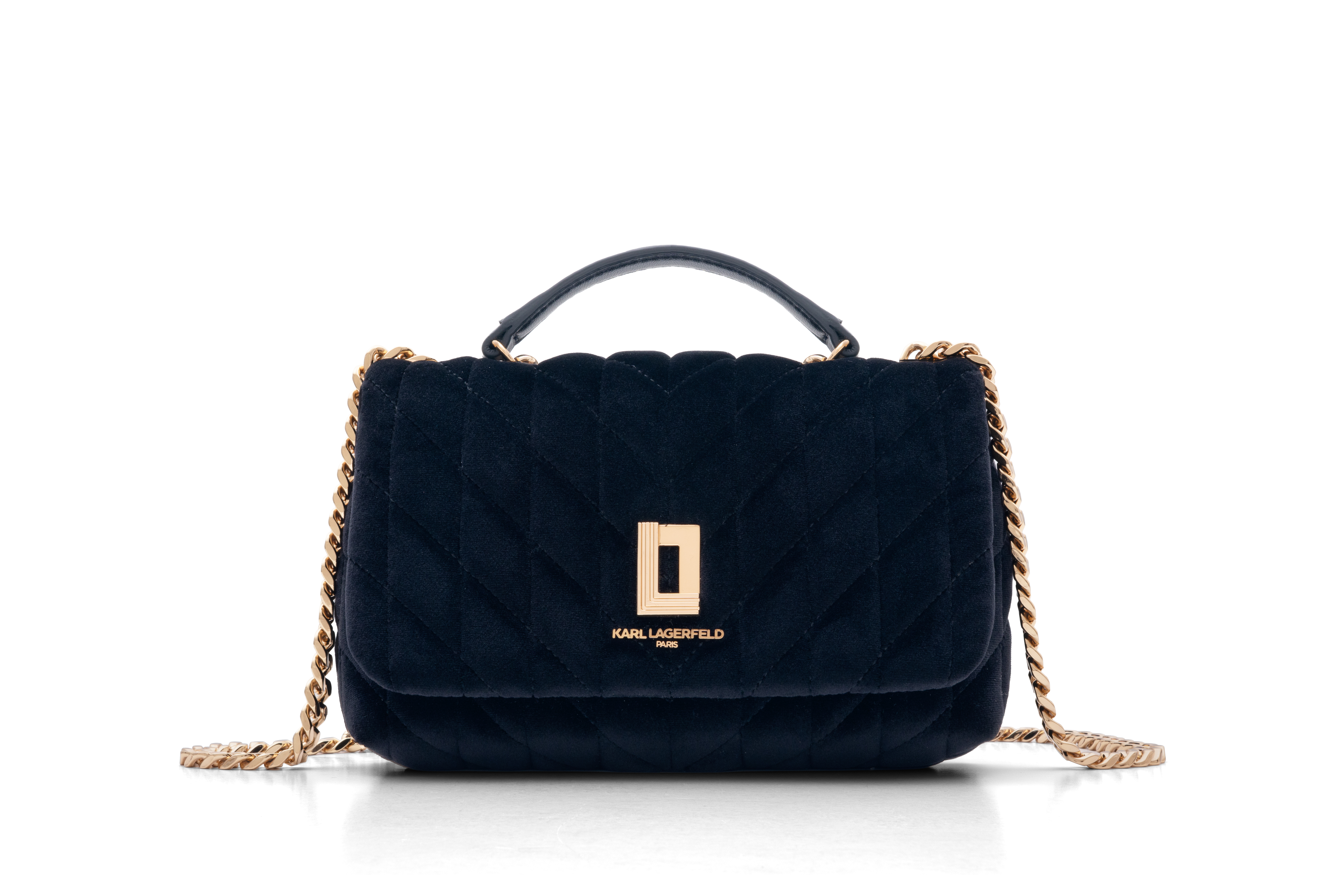 KARL LAGERFELD PARIS, Lafayette Small Velvet Crossbody With Pave