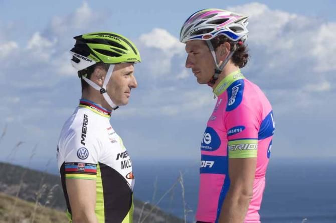 MTB rider Jose' Antronio Hernida and Filippo Pozzato enjoying each others company