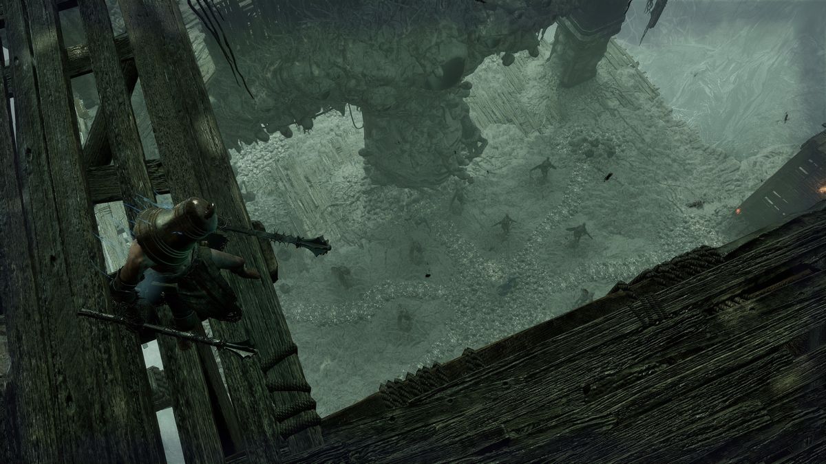 Lords of the Fallen boss weapons - Peering over a ledge