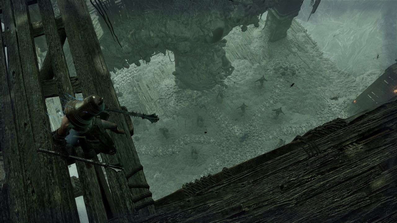 Lords of the Fallen boss weapons - Peering over a ledge