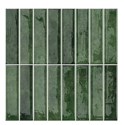 B&Q green peel and stick tiles