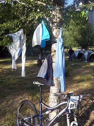 Rebecca's laundry tree. Here's to hoping it all dries in time.