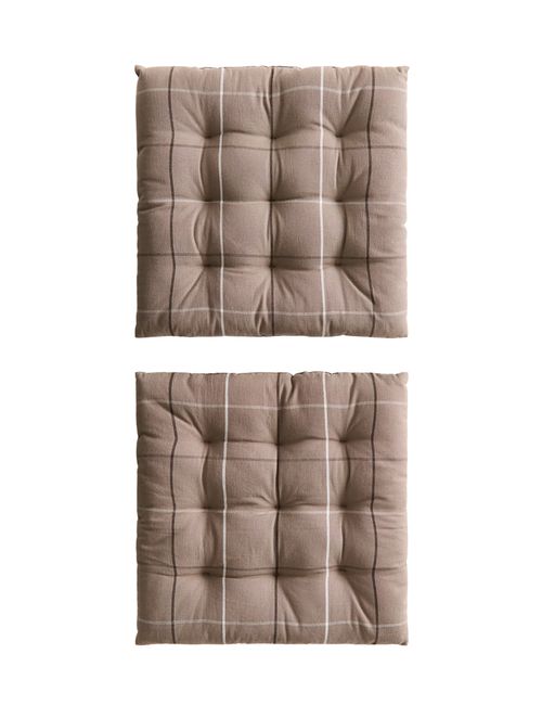 2-Pack Patterned Linen-Blend Seat Cushions