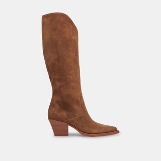 Raj Wide-Calf Boots Brown Suede