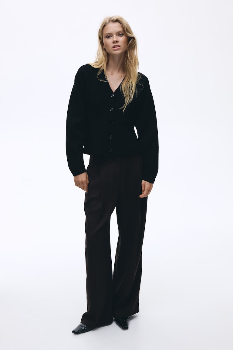 Silk-Blend Peplum Cardigan