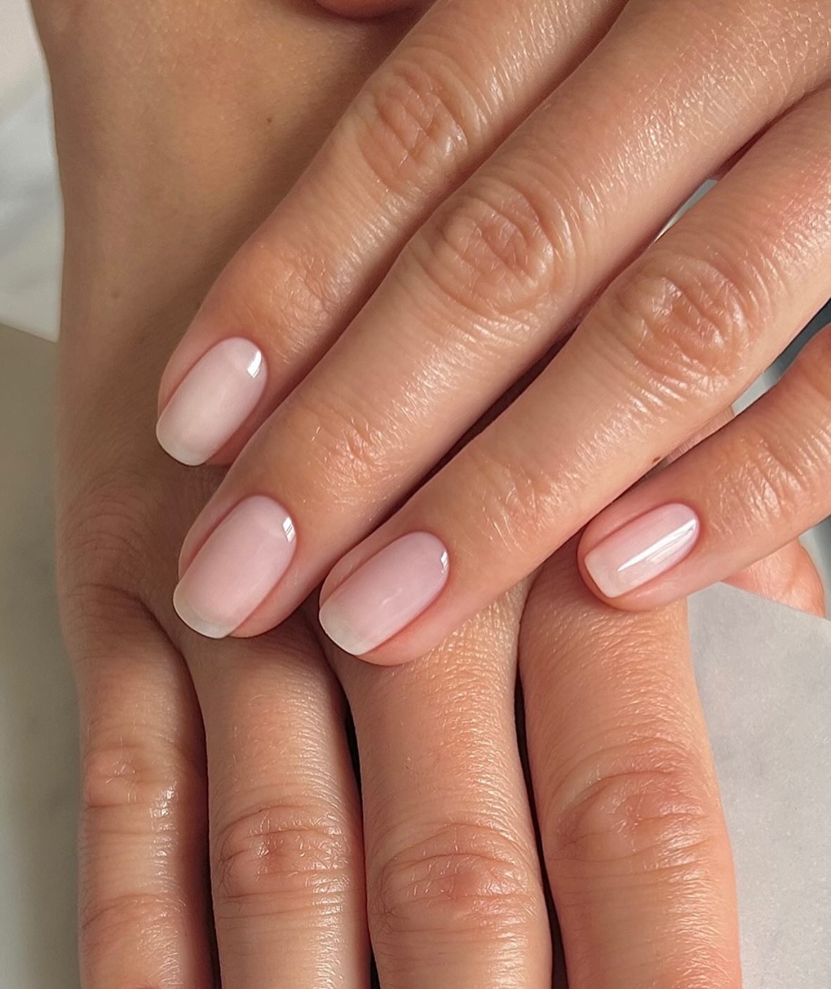 A picture of a very natural-looking manicure