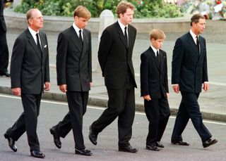 Prince Philip, Prince William, Earl Spencer, Prince Harry, King Charles