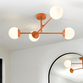 Elements Tela 4 Light Semi Flush Bathroom Ceiling Light