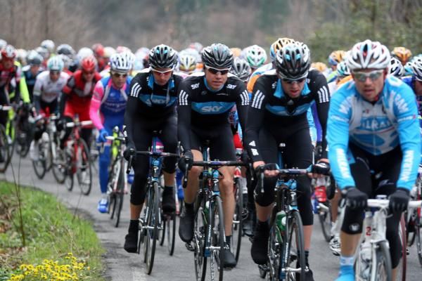 Edvald Boasson Hagen, tucked in between his Sky teammates