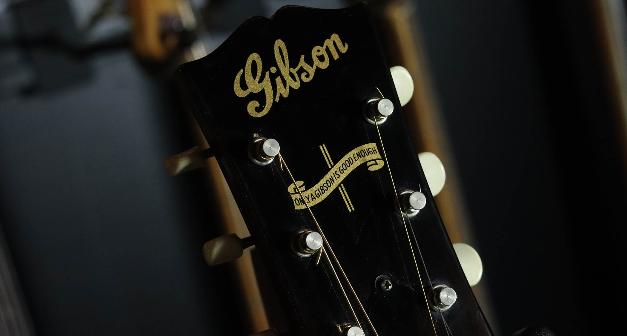 A 1942 &quot;banner era&quot; Gibson Southern Jumbo shot on location at Well Strung Guitars, the NYC vintage guitar emporium