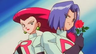 Pokemon anime opening shot of Team Rocket members