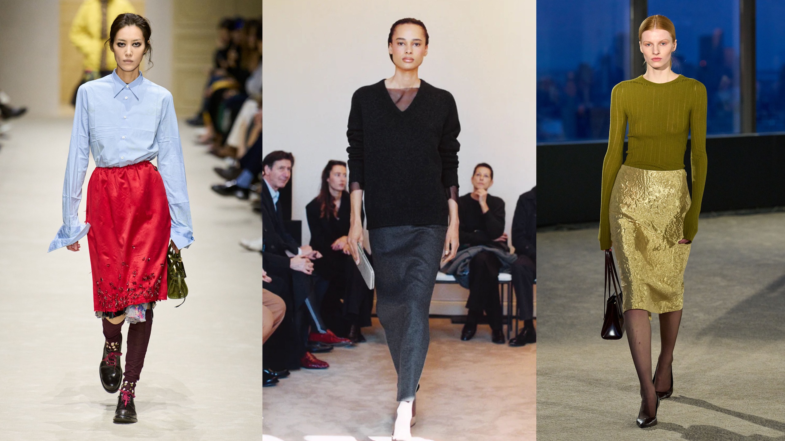Skirt trends on the fall/winter 2026 runways.
