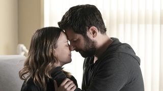 Allison Miller and James Roday Rodriguez embrace in A Million Little Things