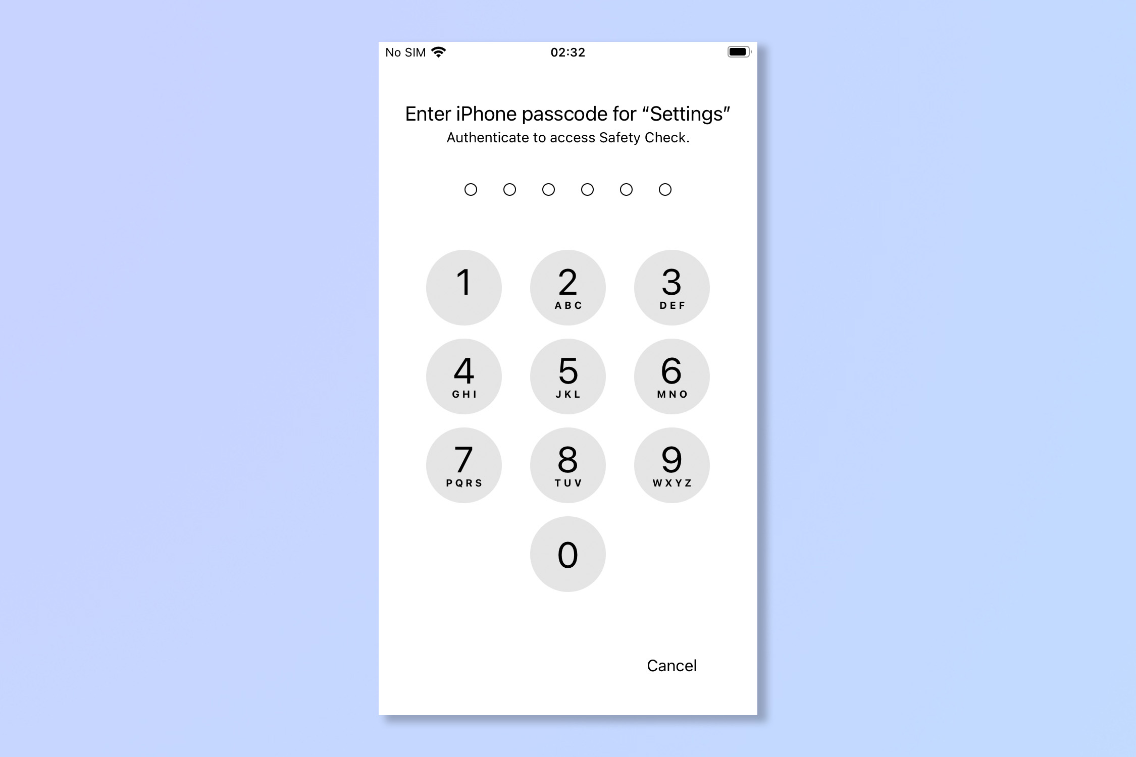 Экран пароля iPhone