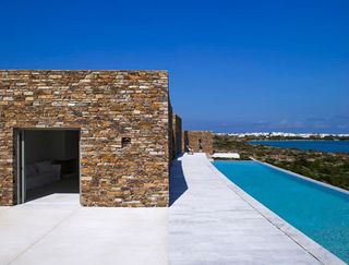 View of pool near ﻿Panagia I by Katerina Tsigarida Architects
