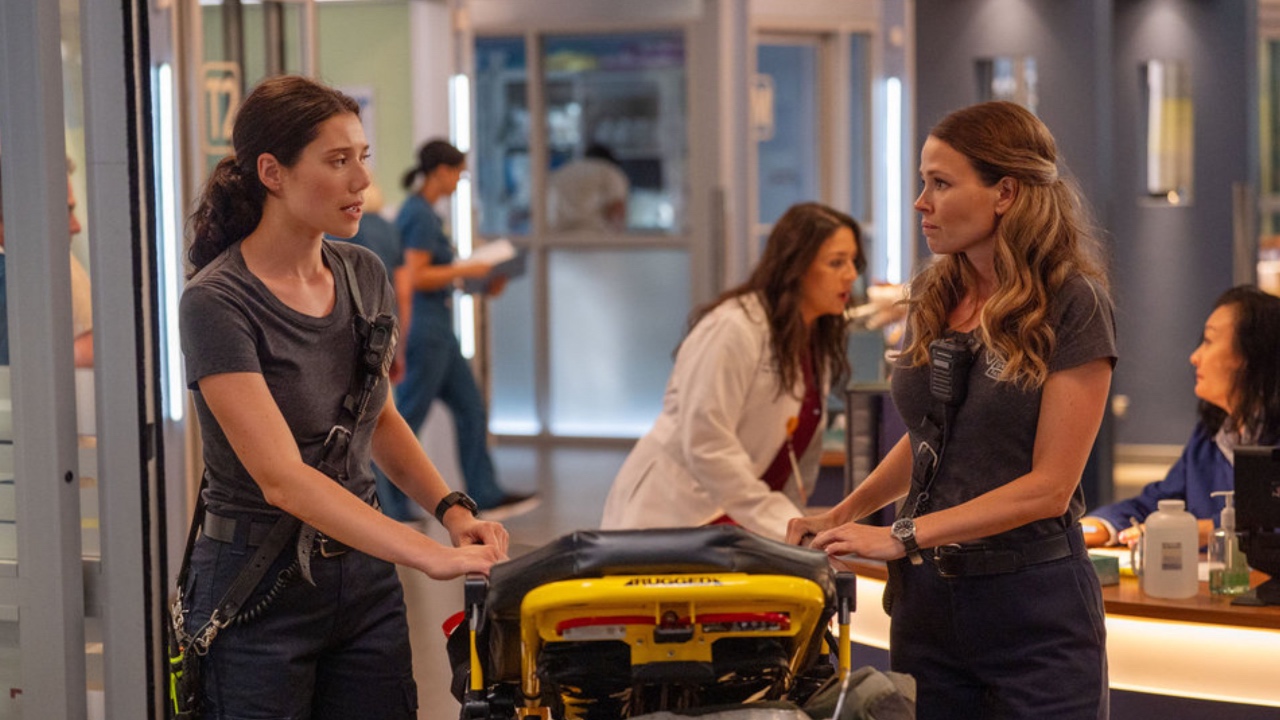 Violet and Novak in the hospital as EMTs in Chicago Fire 14x01