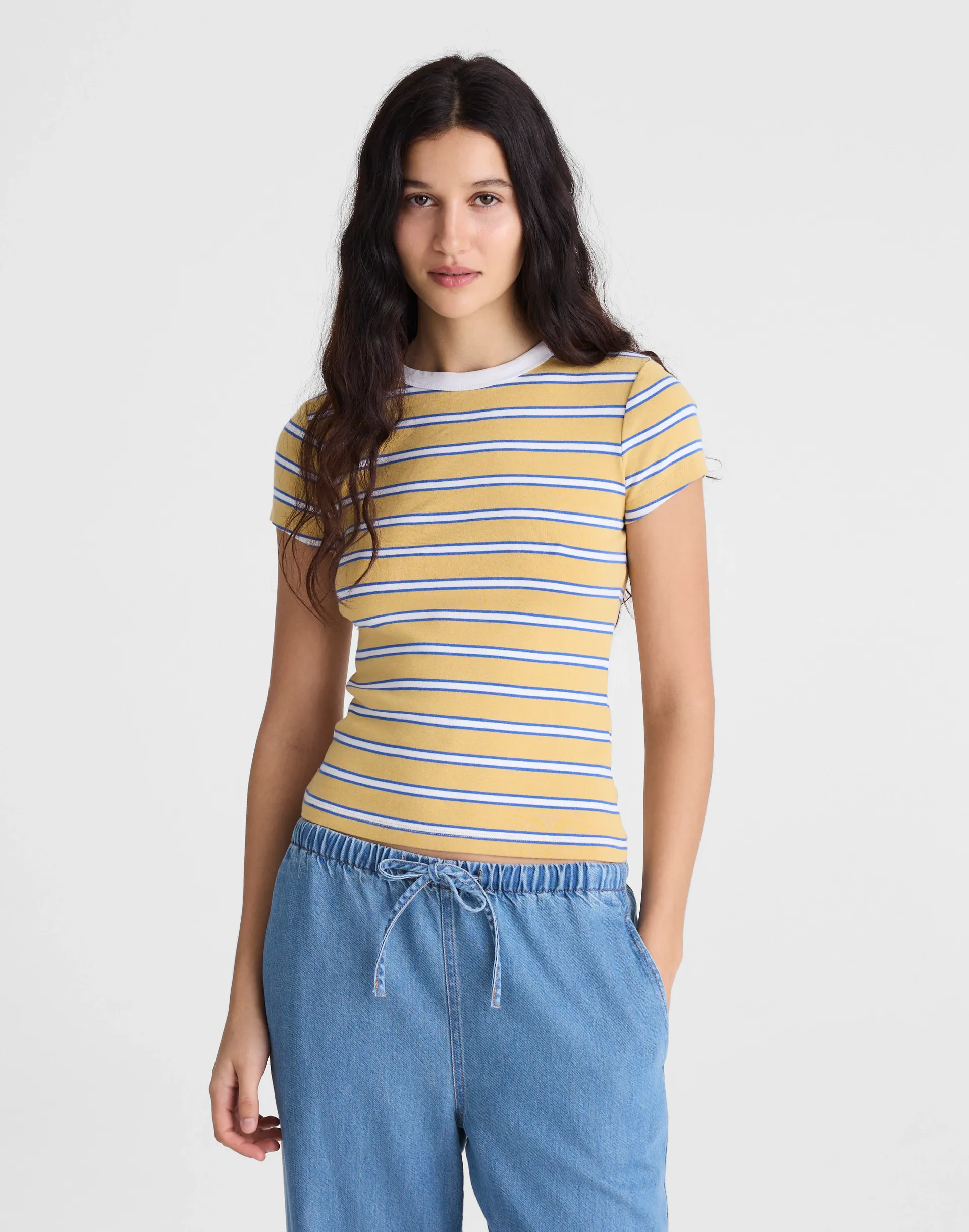 The '90s Crewneck Tee in Compact Cotton