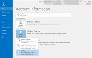 outlook mailbox cleanup