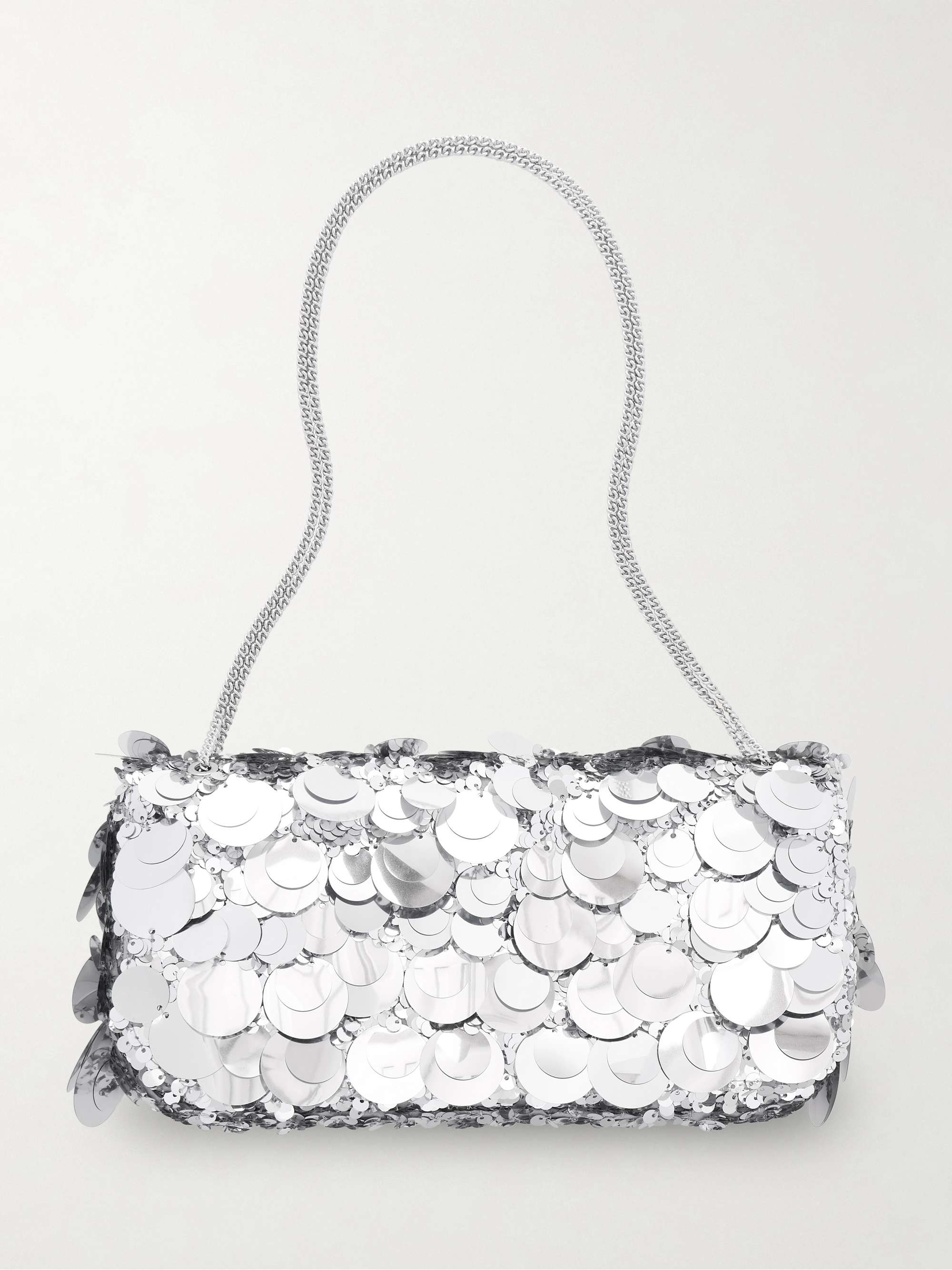 Sequined Metallic Leather Shoulder Bag
