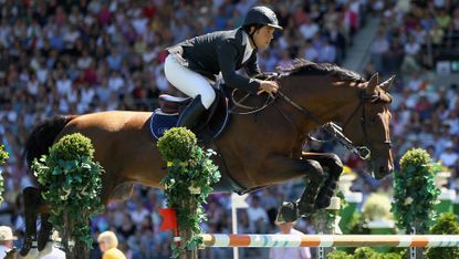 Pictured showjumping stallion Action Breaker with his owner and rider Sergio Alvarez Moya, at Aachen. 
