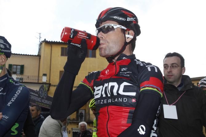 Cadel Evans at the start