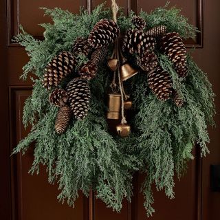 Faux Cedar Wreath with bells