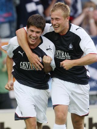 Falkirk’s Ryan Flynn (left) scored the Bairns' first ever European goal but it was not enough to see off FC Vaduz