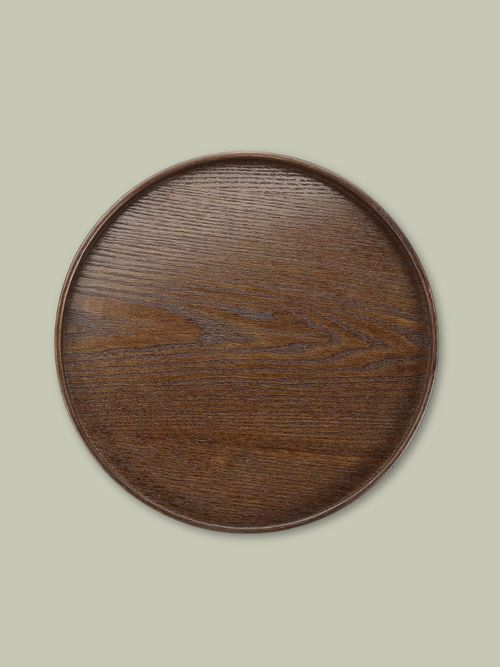Round Wood Decorative Tray