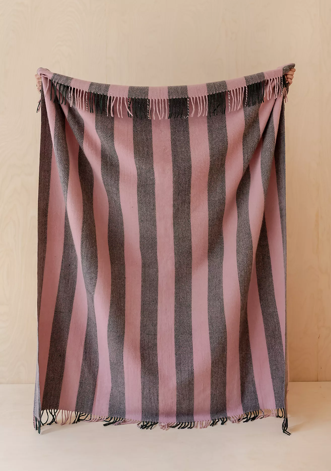 Tbco Recycled Wool Stripe Throw Blanket