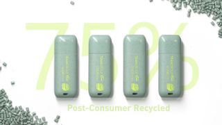 The C175 ECO Flash Drive lined up with statistics behind it