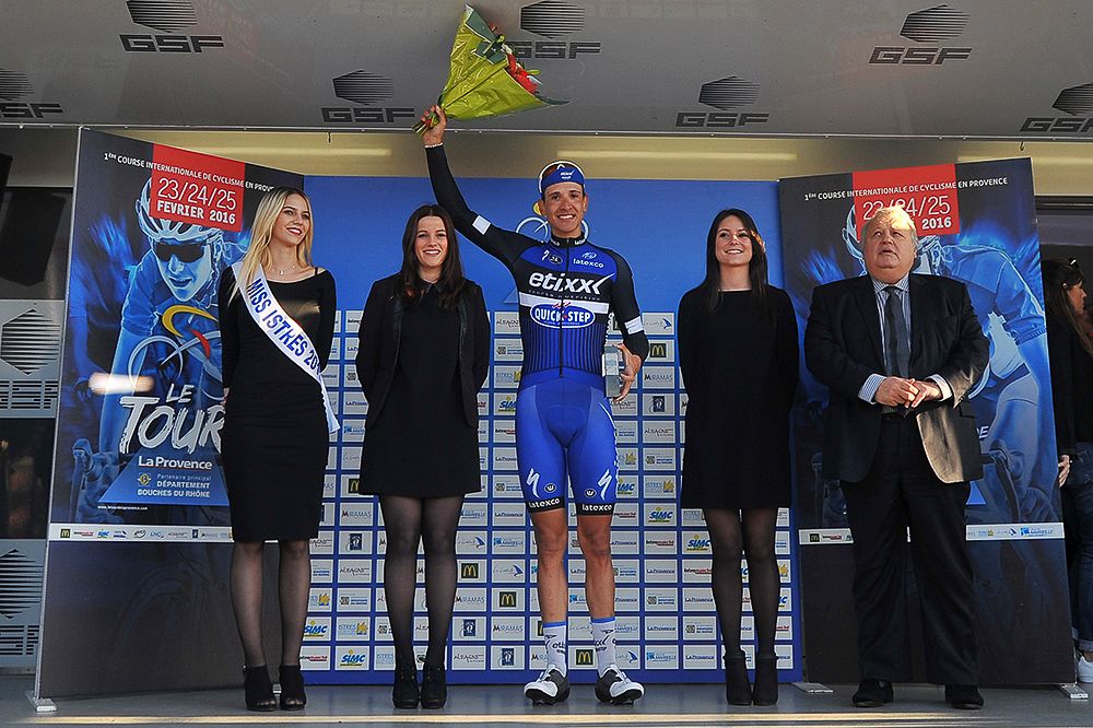 Davide Martinelli on the stage 2 Provence podium