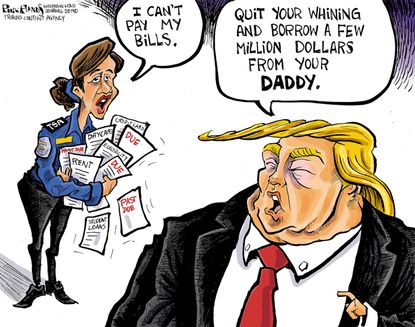 Political Cartoon U.S. Trump government shutdown federal workers