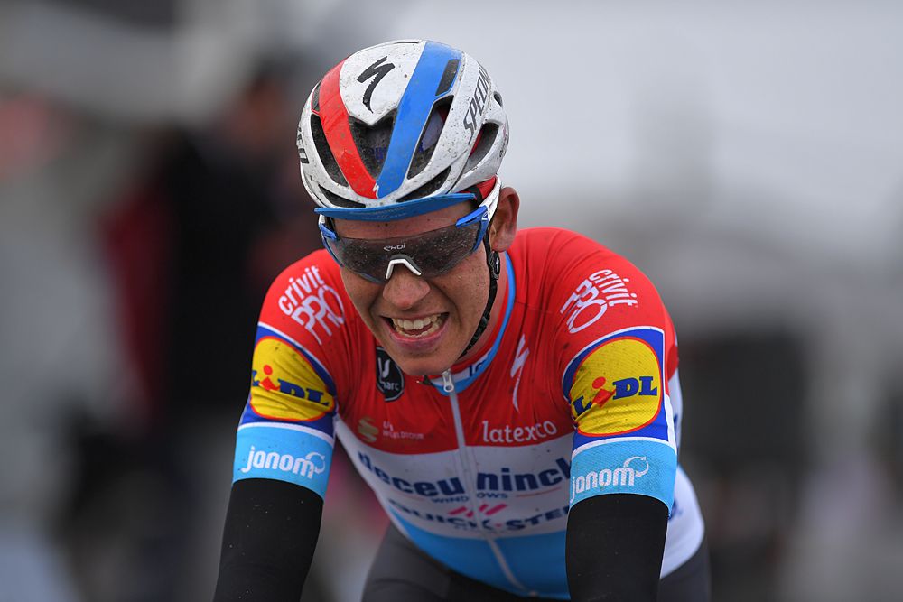Bob Jungels (Deceuninck-QuickStep) takes a solo victory at Kuurne-Brussel-Kuurne