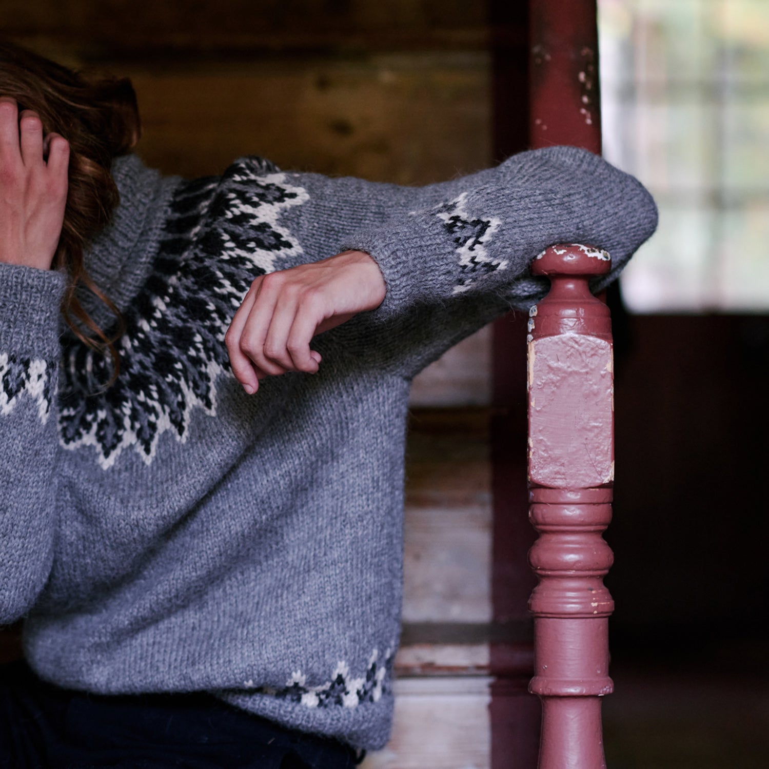 Nordic Fair Isle Jumper (grey/cream)