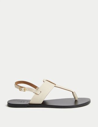 M&S Collection, Leather Ankle Strap Toe Thong Sandals