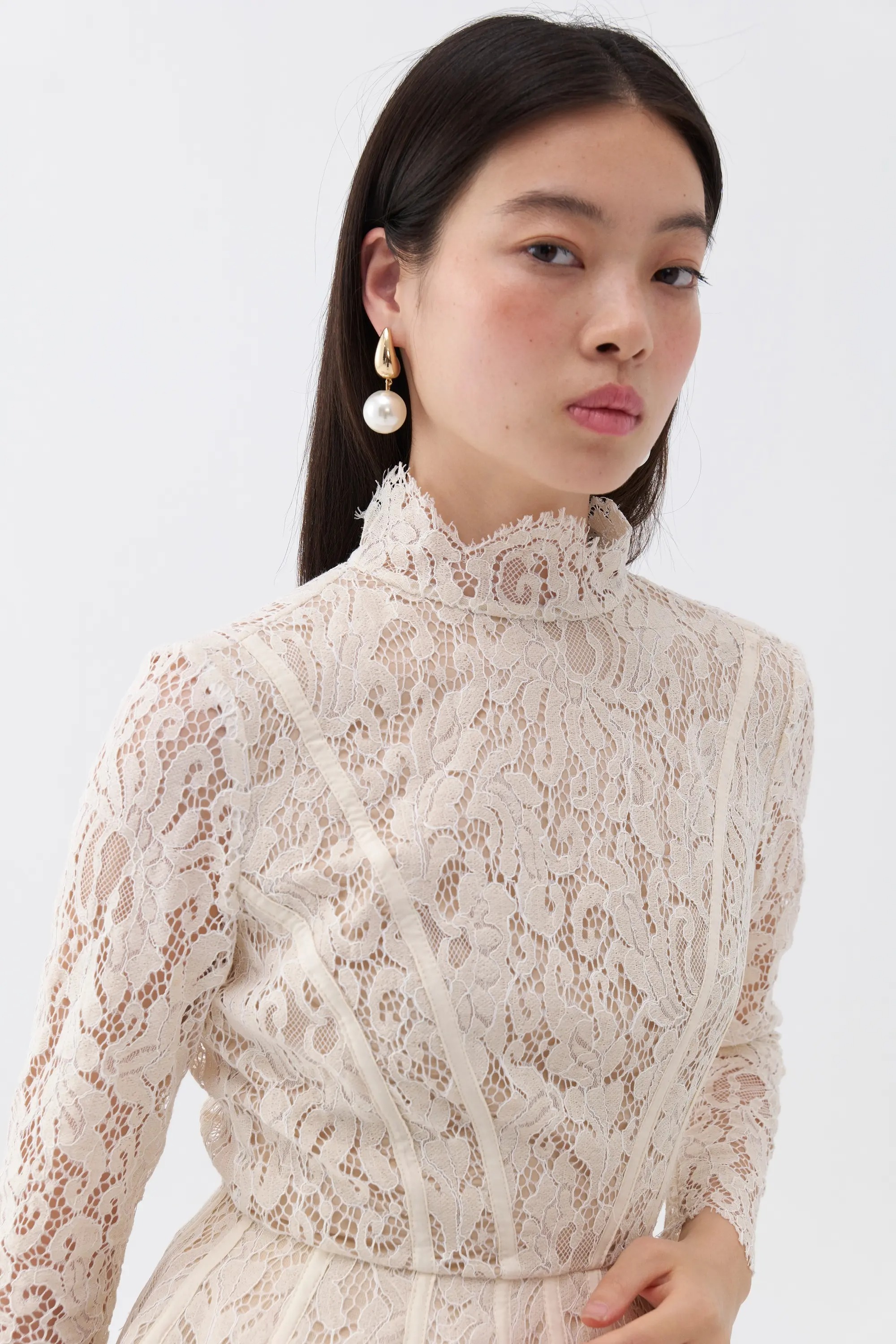 Nocturne Lace Long Sleeve Minidress