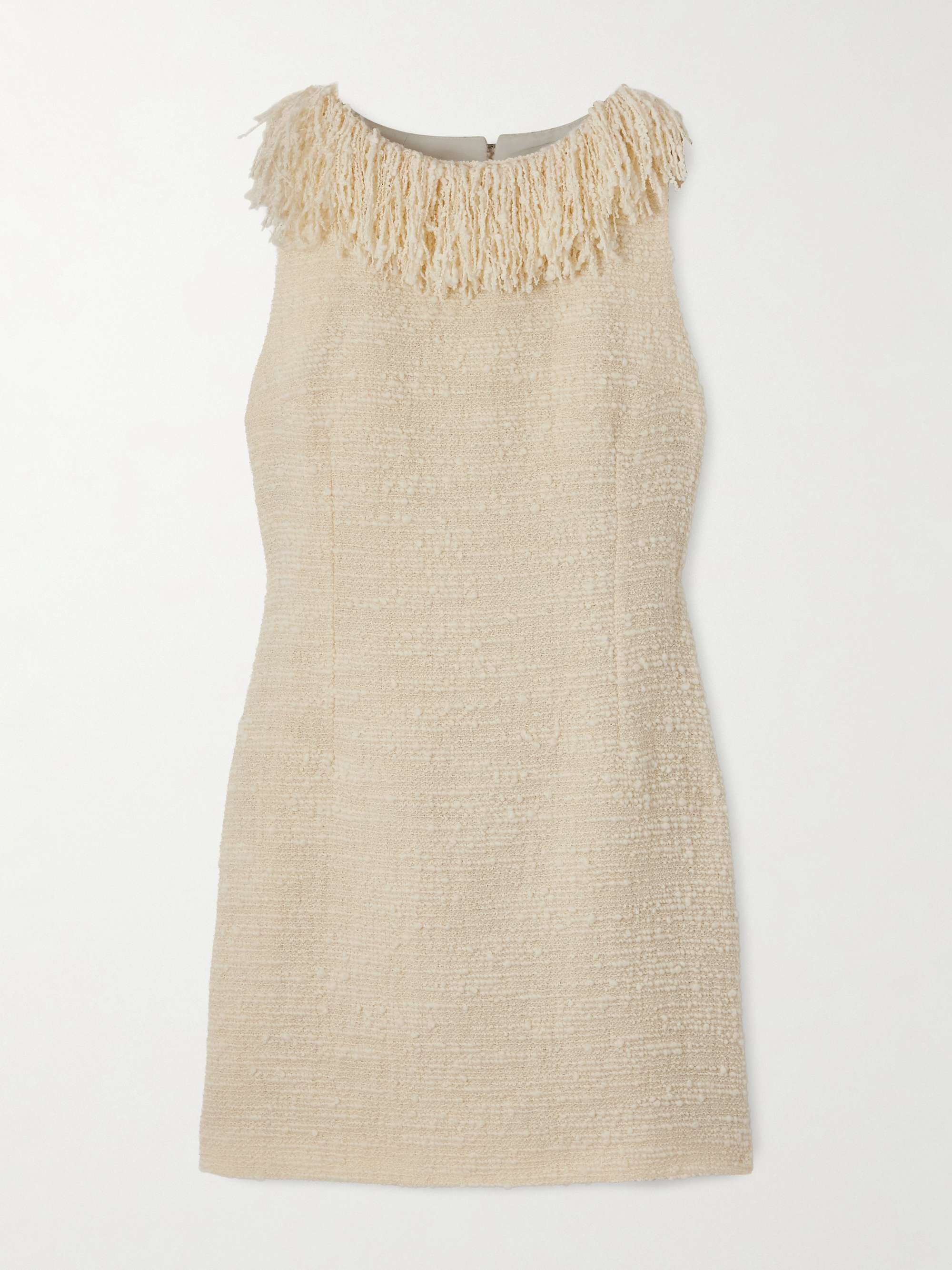 Soho Fringed Wool-Blend Boucl&amp;eacute;-Tweed Mini Dress