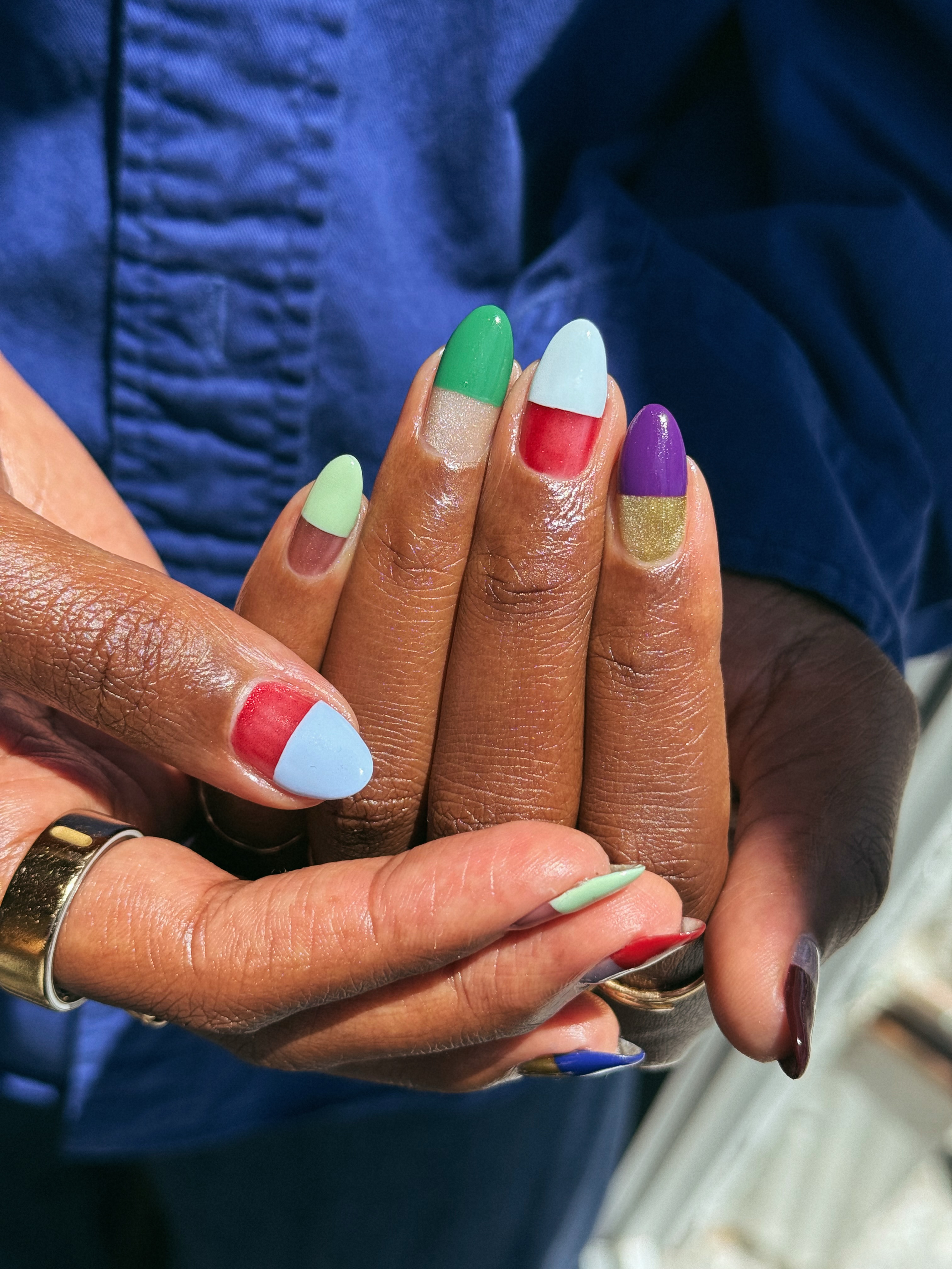 Photo of a pill box manicure from nail artist Queenie Nguyen