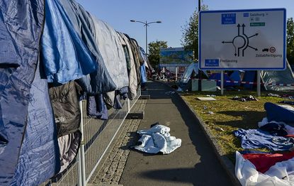 A refugee camp in Salzburg, Austria