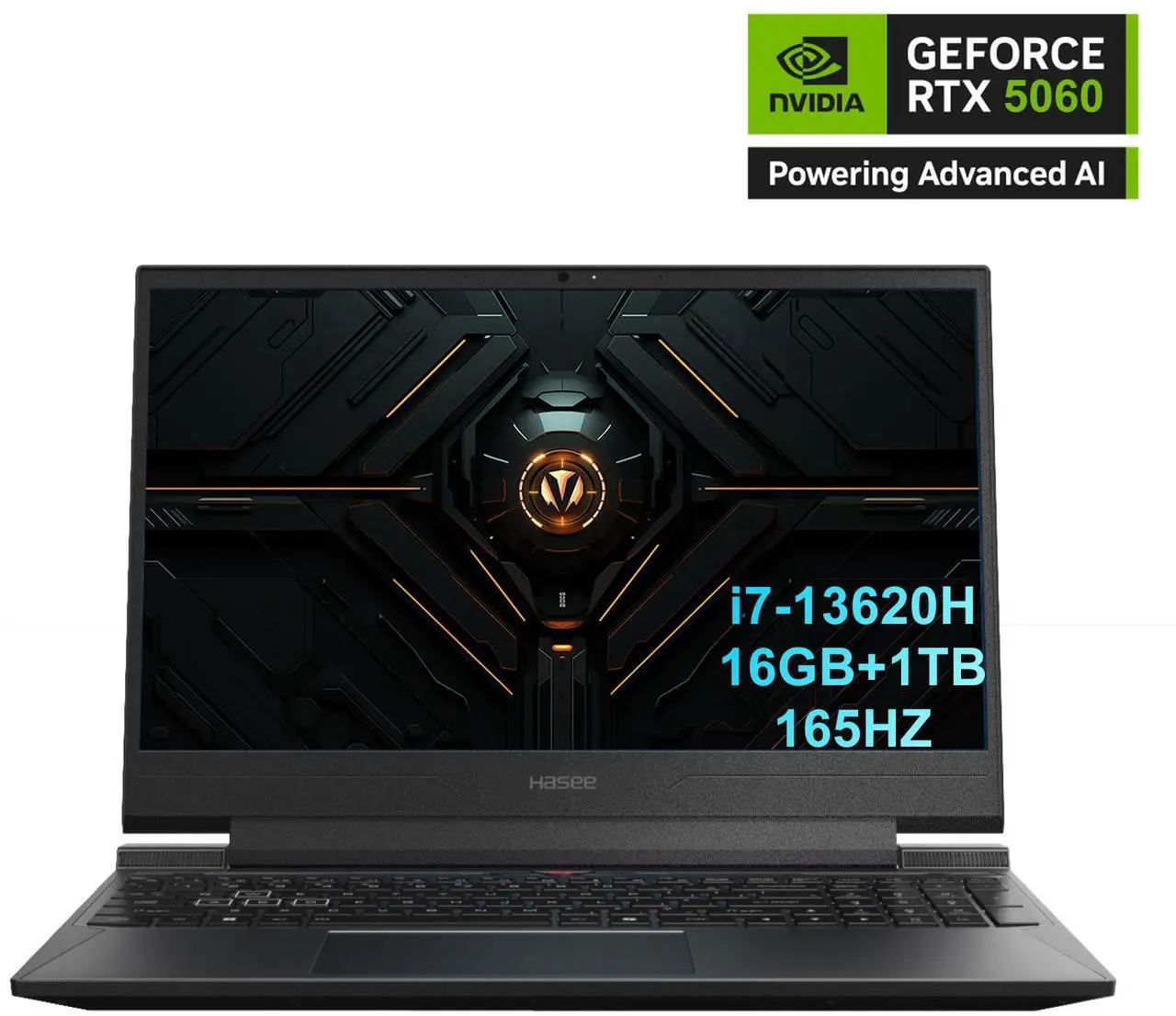 Hasee S8 (15.6'', I7-13620h, Rtx5060), Gaming Laptop, I7-13620h 4.9ghz, 16g Ddr5 Ram, 1tb Nvme Pcie4.0 Ssd, Rtx5060 8g Gddr7, 15.6'' 165hz  Ips Display, Backlit Kb, Wf6,bt5.4, Win11, Desert Black - Newegg.com
