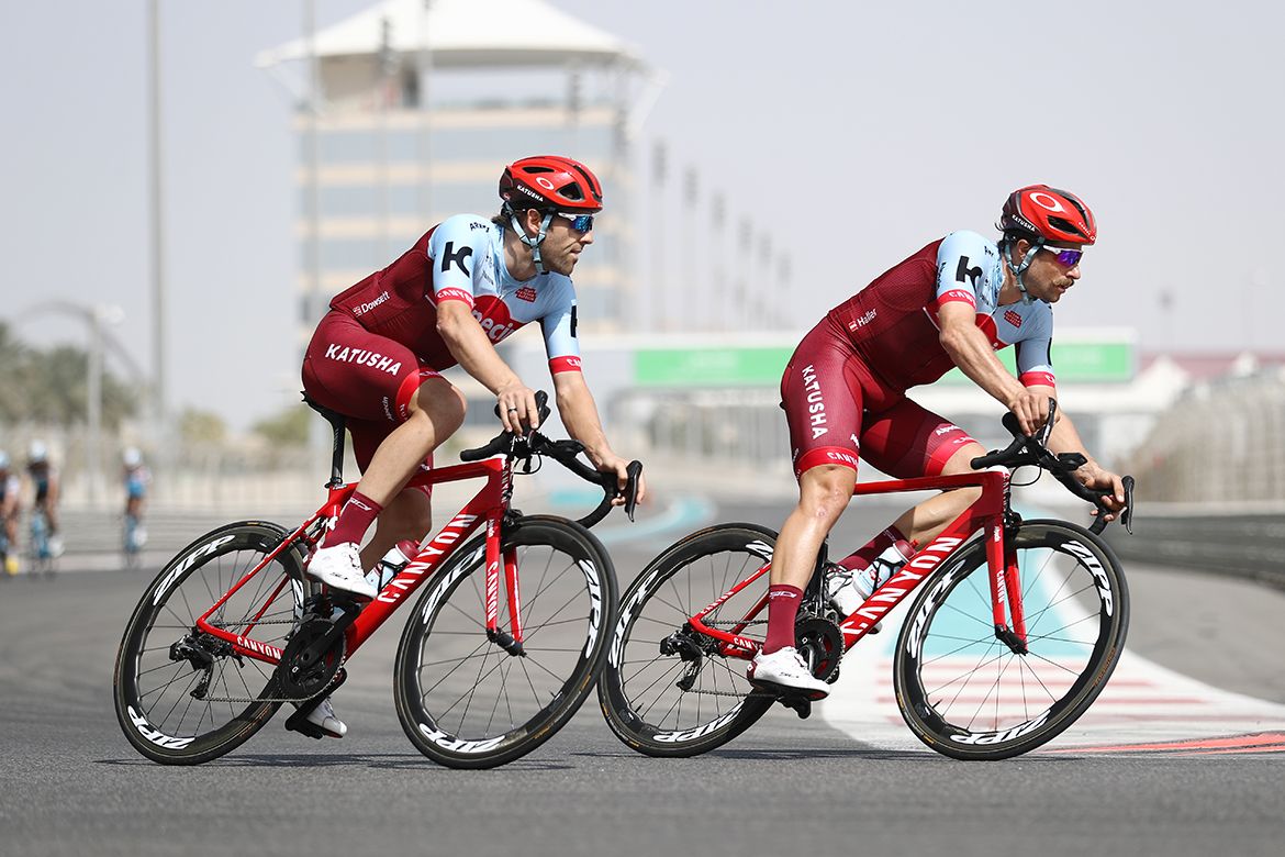 The Katusha-Alpecin riders test their legs