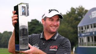 Ryan Fox with the BMW PGA Championship trophy