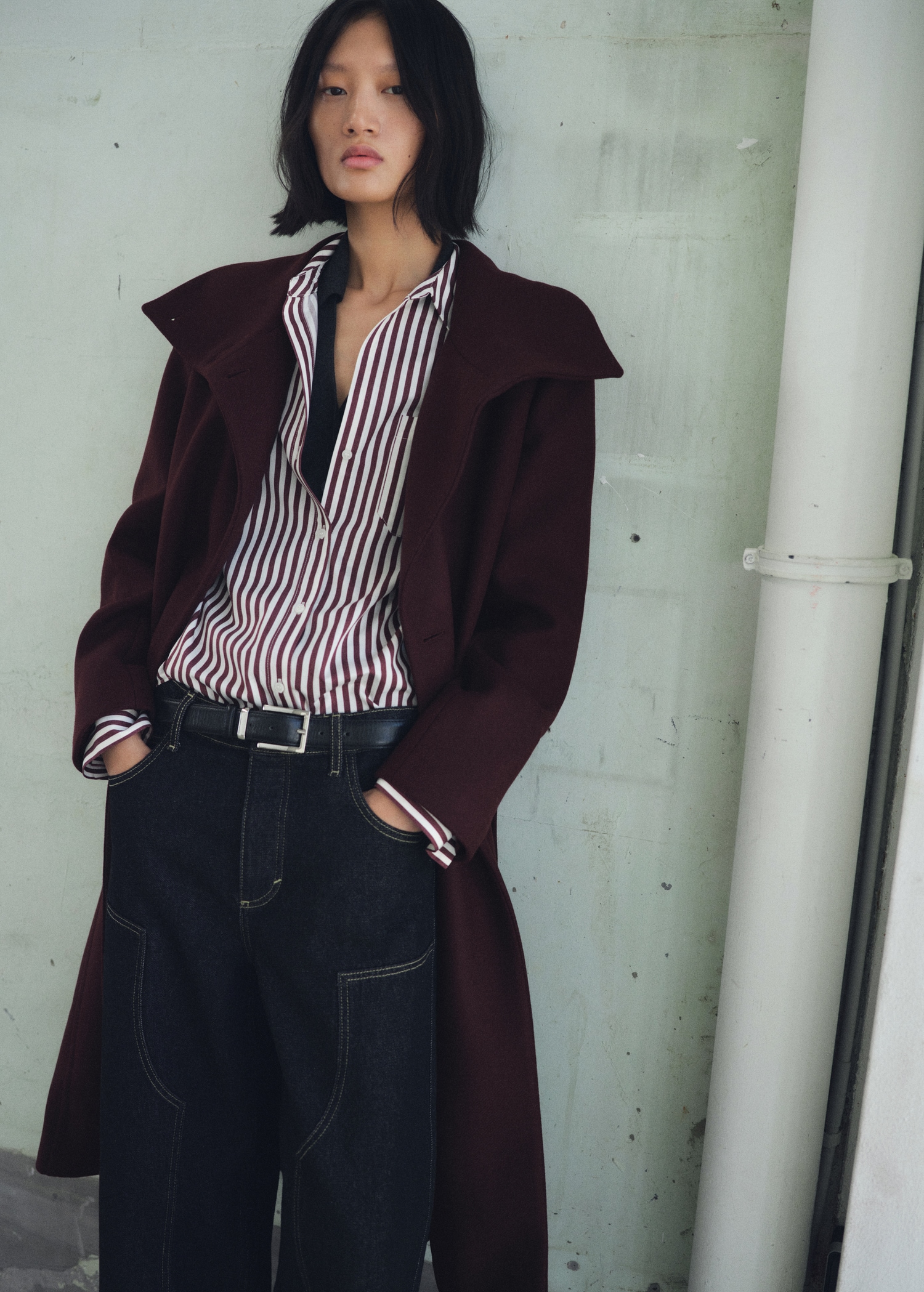 Manteco Wool Coat With Belt - Women | Mango United Kingdom