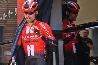 Tom Dumoulin (Team Sunweb) exits his team bus