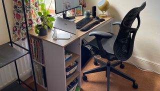 Herman Miller Mirra 2, one of the best Herman Miller chairs, next to a desk