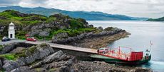 Engineering genius: the turntable allows cars to disembark at any height of the tide. Photo: Alamy