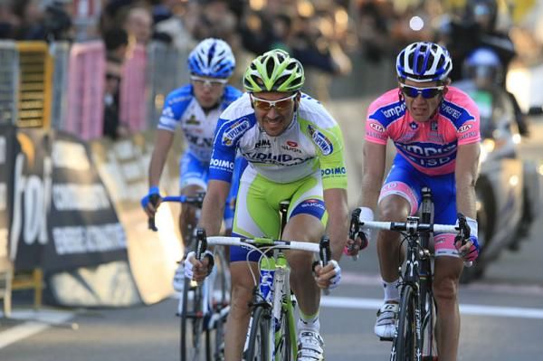 Ivan Basso (Liquigas-Cannondale) crosses the line as top Italian