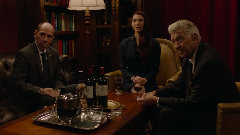 Miguel Ferrer as Albert Rosenfield, Chrystabell as Tammy Preston, and David Lynch as Gordon Cole in episode 12 of Twin Peaks: The Return.