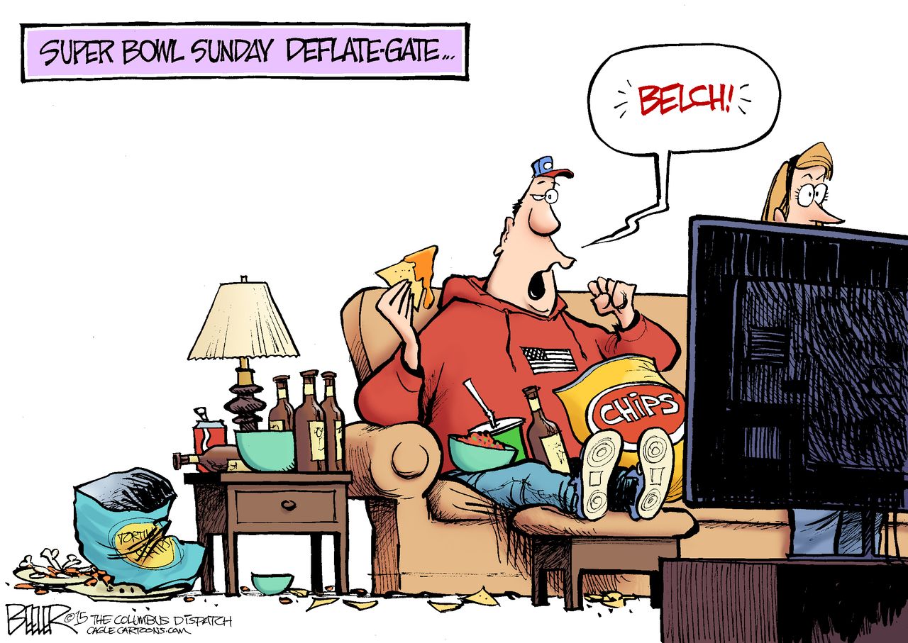 Editorial cartoon sports U.S. super bowl