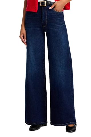 Hepburn High Rise Wide Leg Jeans in Mediterranean